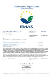 Certificato EMAS